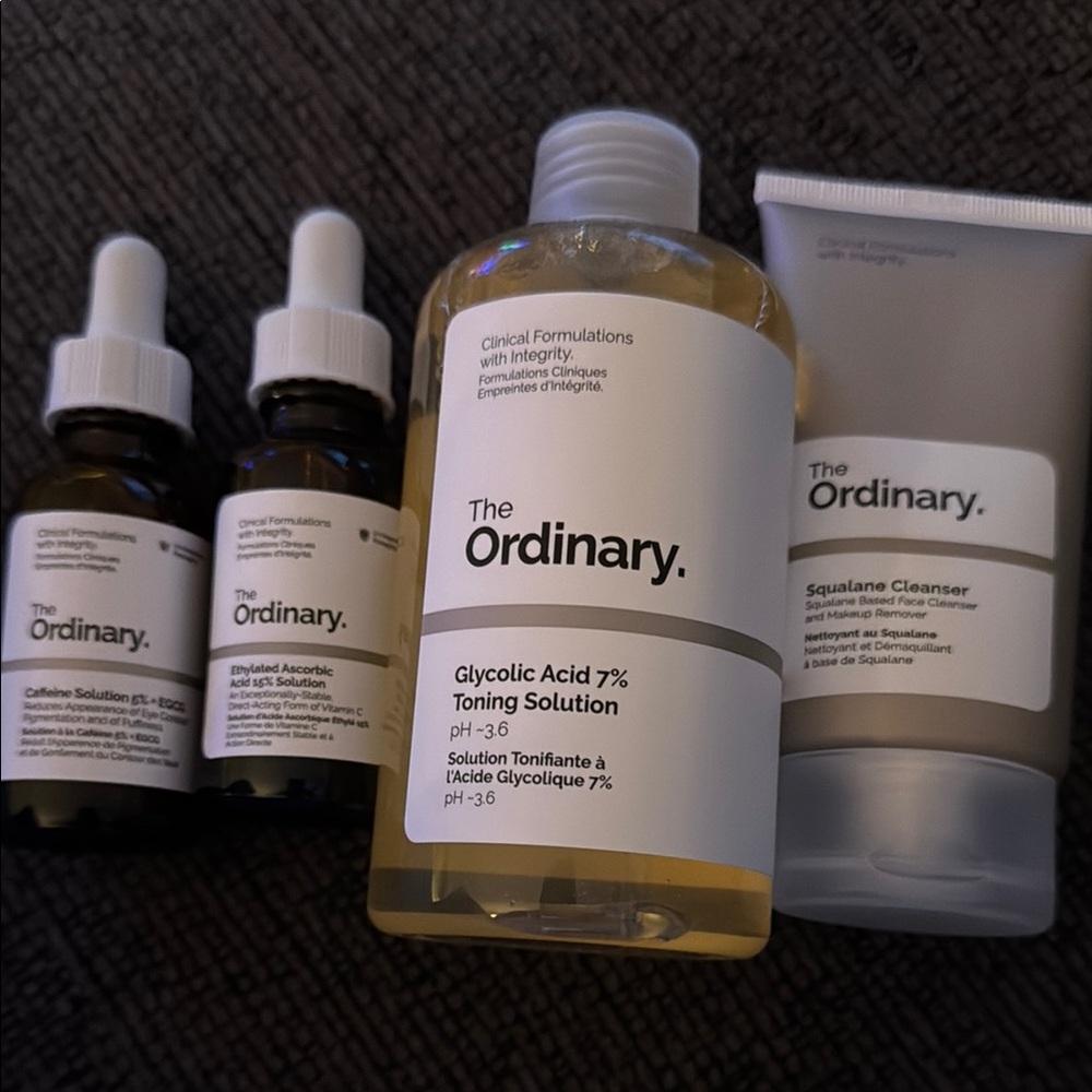 The Ordinary Skincare Set with Yellow and White Toning Solution